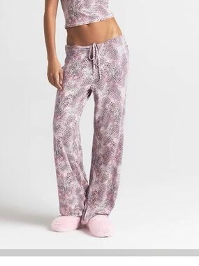 Skims sleep straight leg pant size large bloom mini multi animal